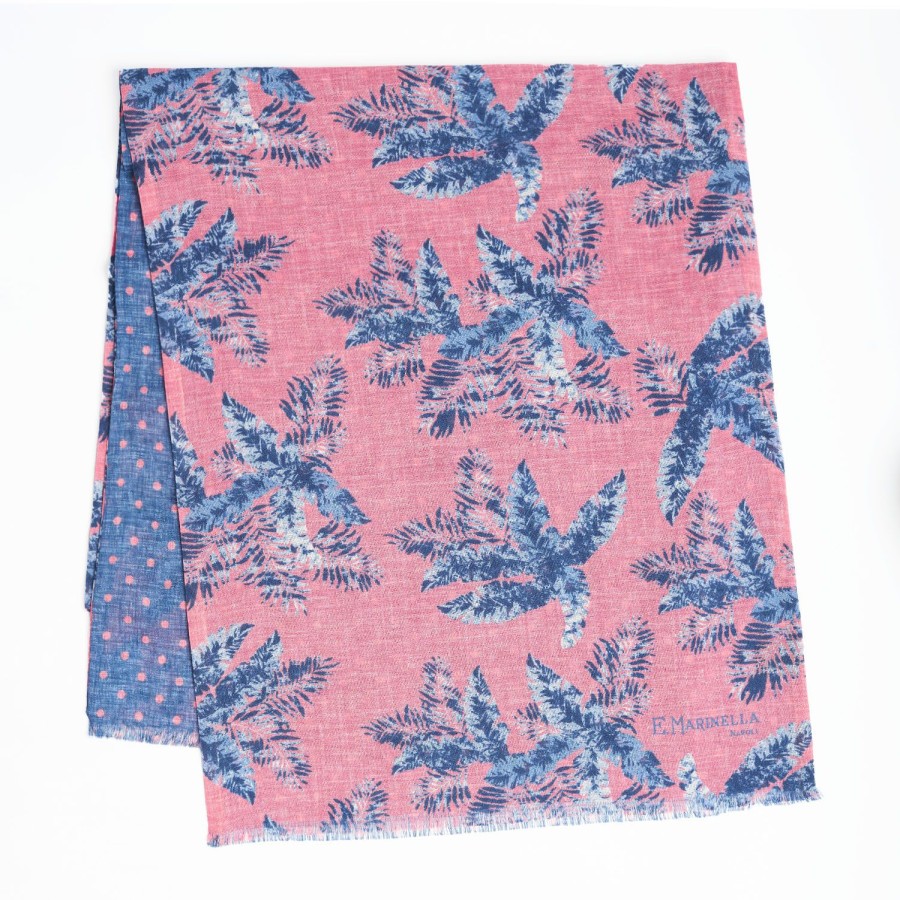 Wholesale E.Marinella Blue And Pink Wool And Silk Scarf