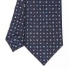 Best E.Marinella Dark Blue Sartorial Classic Silk Tie - Small Flower Designs