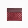 Hot E.Marinella Burgundy Leather And Silk Credit Card Holder - 5 Compartments