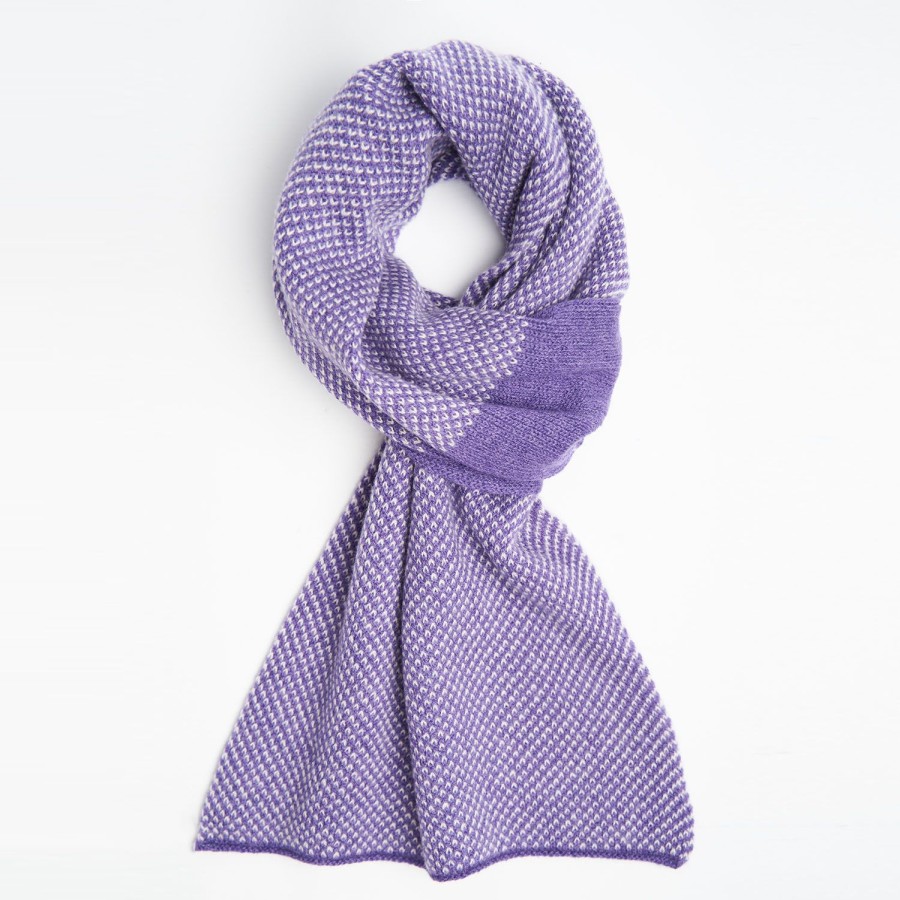 Wholesale E.Marinella Violet And Beige Cashmere Neck Warmer