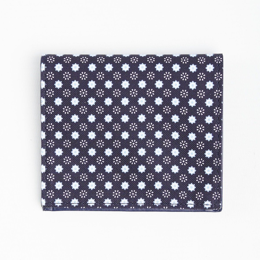 Best E.Marinella Dark Blue Small Wallet In Silk And Leather