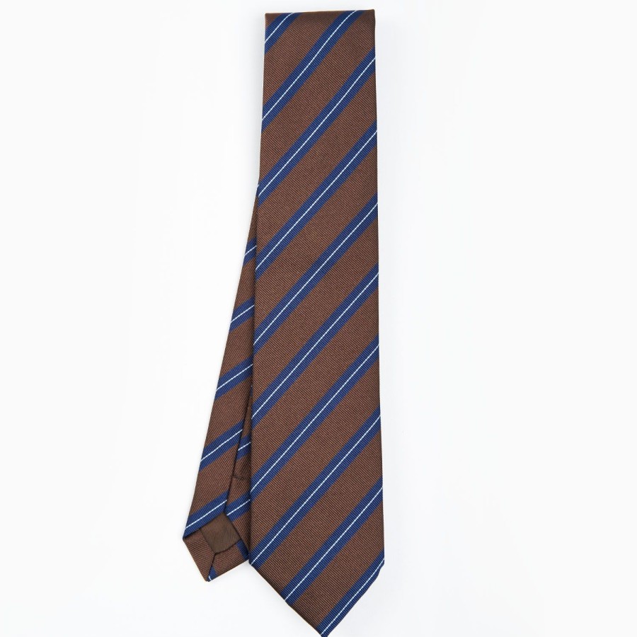 Hot E.Marinella Dark Brown Sartorial Striped Tie