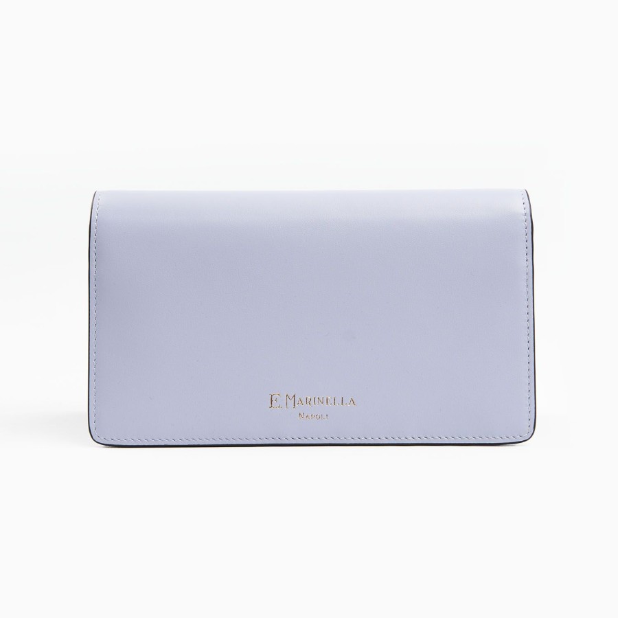 Clearance E.Marinella Light Blue Big Wallet In Soft Leather