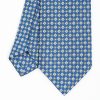 Online E.Marinella Blue Sartorial Classic Silk Tie - Small Flower Pattern