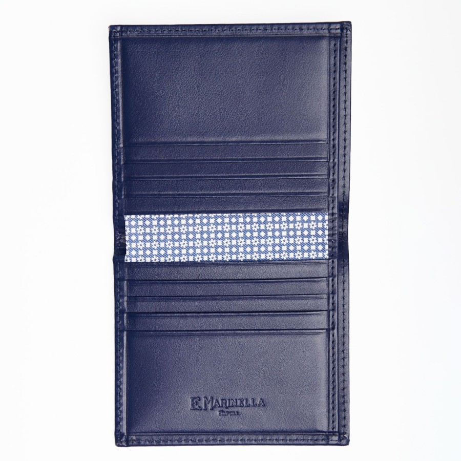 Online E.Marinella Powder Blue Small Wallet In Silk And Leather