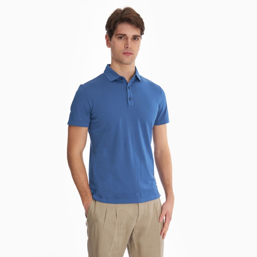 Online E.Marinella Bluette Jersey Short Sleeve Polo Shirt