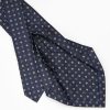 Hot E.Marinella Dark Blue 5 Fold Sartorial Silk Tie - Small Flower Pattern