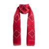 Wholesale E.Marinella Red Cotton And Linen Scarf - Burgundy Macro Flowers