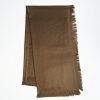 New E.Marinella Dark Brown Em Logo Wool And Silk Stole