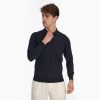 Clearance E.Marinella Dark Blue Jersey Long Sleeve Polo Shirt