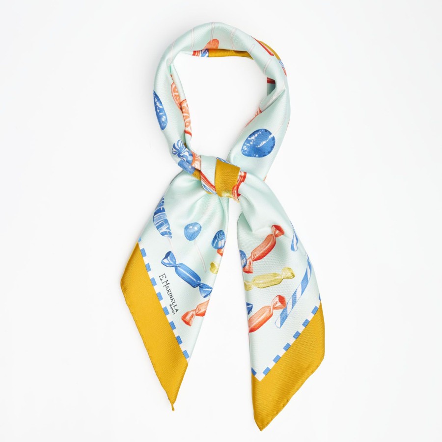 Clearance E.Marinella Yellow Silk Scarf 90 - Confetti And Bon Bon