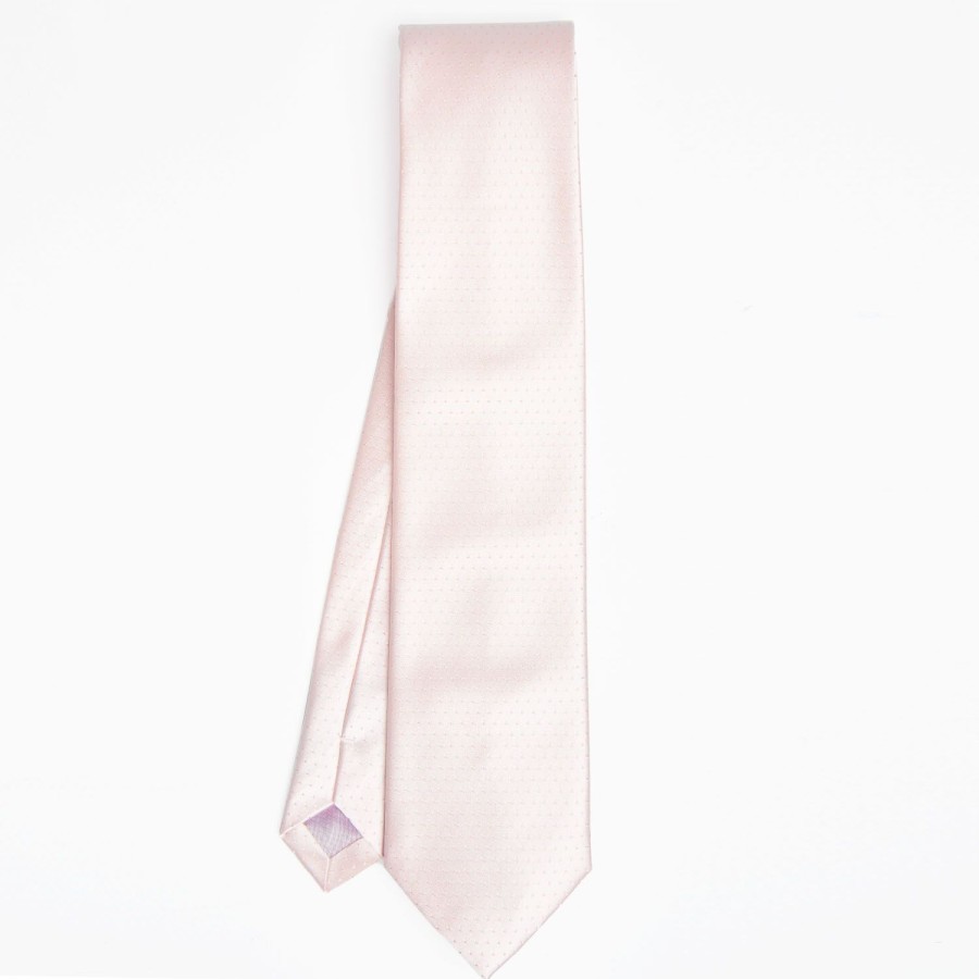 Wholesale E.Marinella Pink Cerimonial Silk Satin Tie Small Polka Dot Pattern