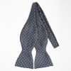 Best E.Marinella Dark Grey Silk Bowtie To Self-Tie - Small Flower Pattern