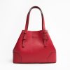 Hot E.Marinella Red Textured Leather Tote Bag