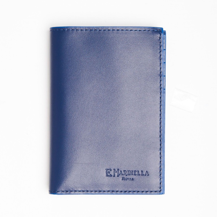 Hot E.Marinella Blue Leather Vertical Wallet