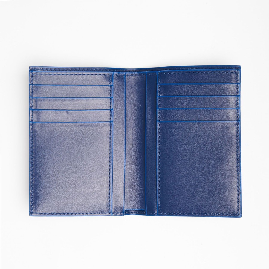 Hot E.Marinella Blue Leather Vertical Wallet