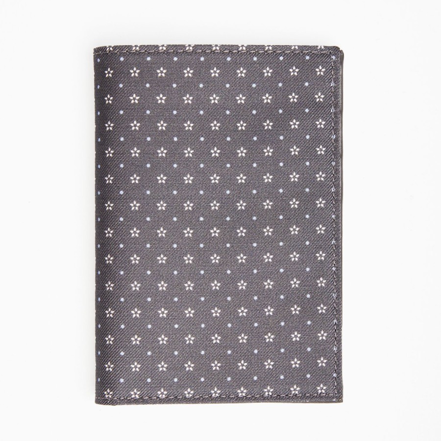 Online E.Marinella Dark Grey Vertical Wallet In Silk And Leather