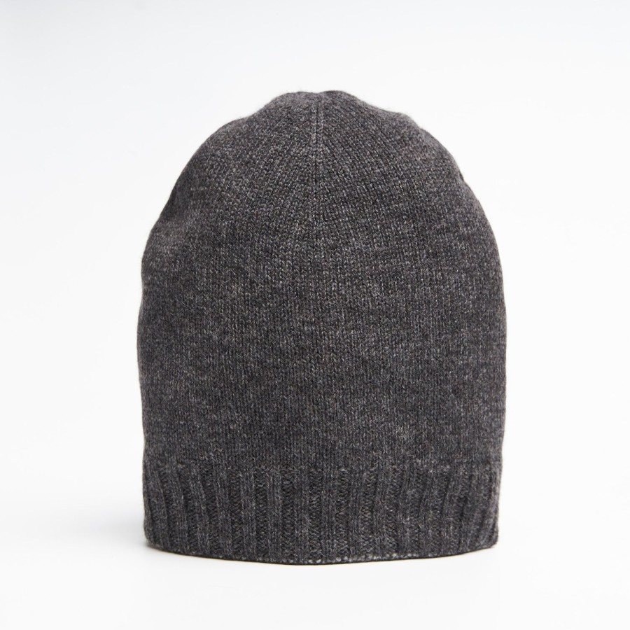 Hot E.Marinella Dark And Light Grey Bicolor Cashmere Beanie