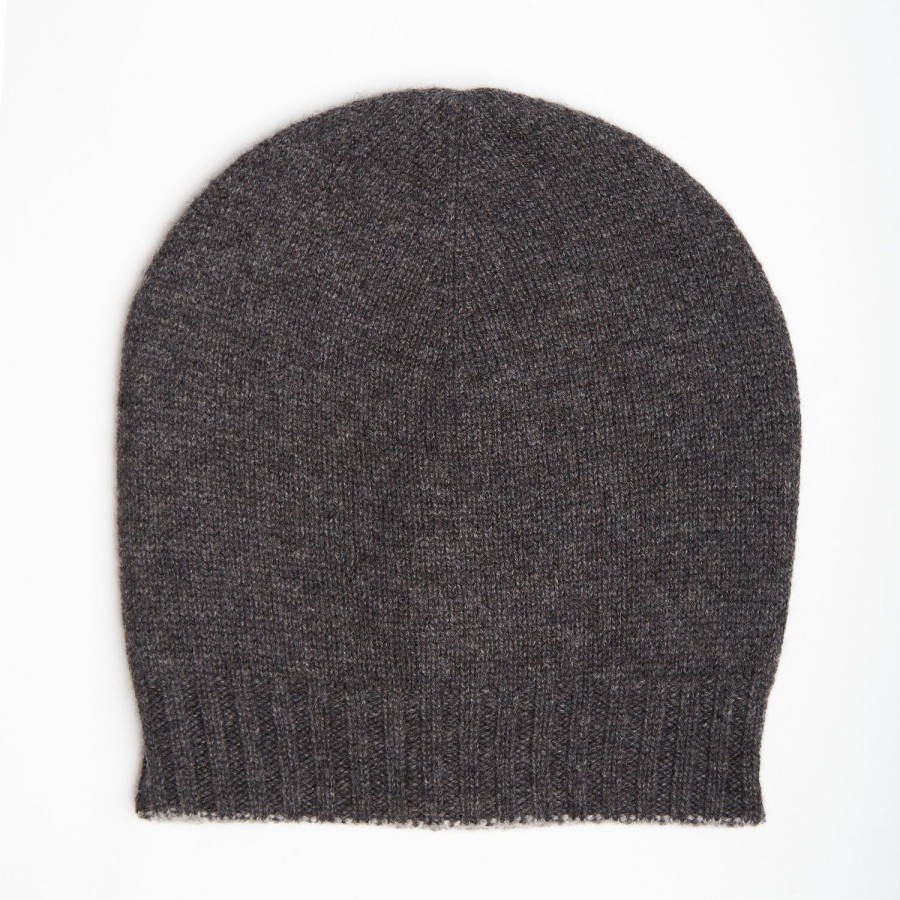 Hot E.Marinella Dark And Light Grey Bicolor Cashmere Beanie