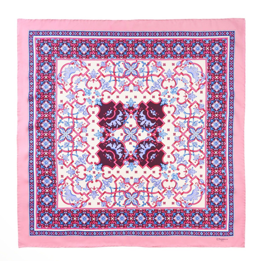 Best E.Marinella Pink Silk Scarf 90 - Mediterranean Vibes