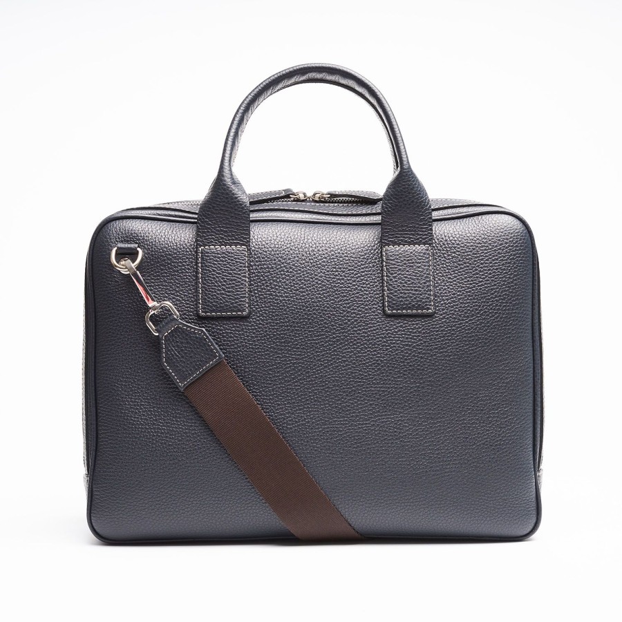 Best E.Marinella Blue Leather Briefcase