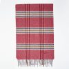 New E.Marinella Burgundy Wool Plaid Scarf With Bangs