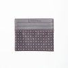 New E.Marinella Dark Grey Leather And Silk Credit Card Holder - 5 Compartments