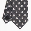 Wholesale E.Marinella Black Sartorial Cotton And Silk Tie - Large Flower Pattern