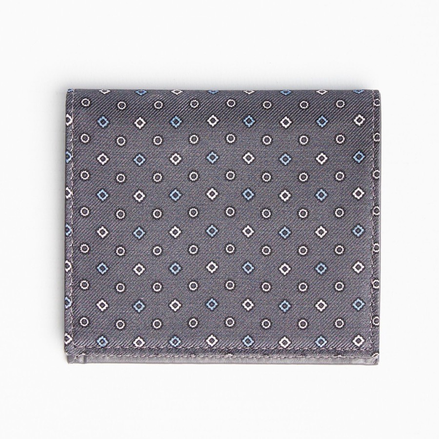 Clearance E.Marinella Dark Grey Small Wallet In Silk And Leather