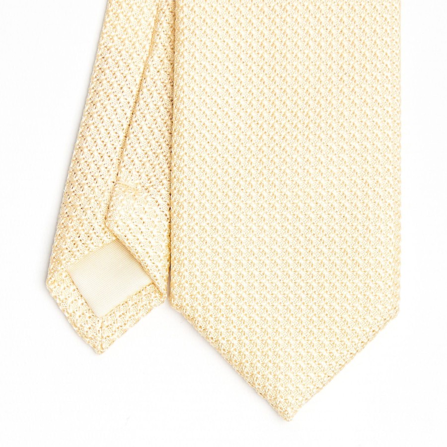 Clearance E.Marinella Yellow Sartorial Granadine Silk Tie