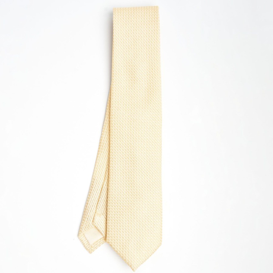 Clearance E.Marinella Yellow Sartorial Granadine Silk Tie