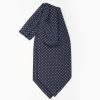 Hot E.Marinella Dark Blue Silk Ascot Tie - Small Flower Designs