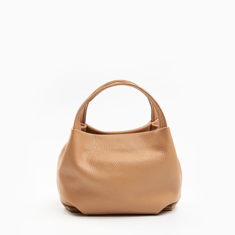 Online E.Marinella Camel Textured Leather Soft Mini Bag