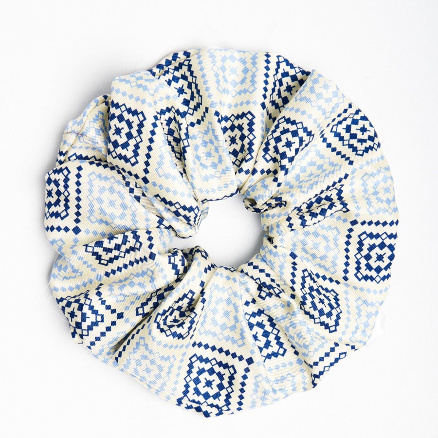 Best E.Marinella White Silk Scrunchie - Archivio Pattern