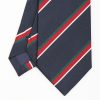 Wholesale E.Marinella Dark Blue Sartorial Striped Tie