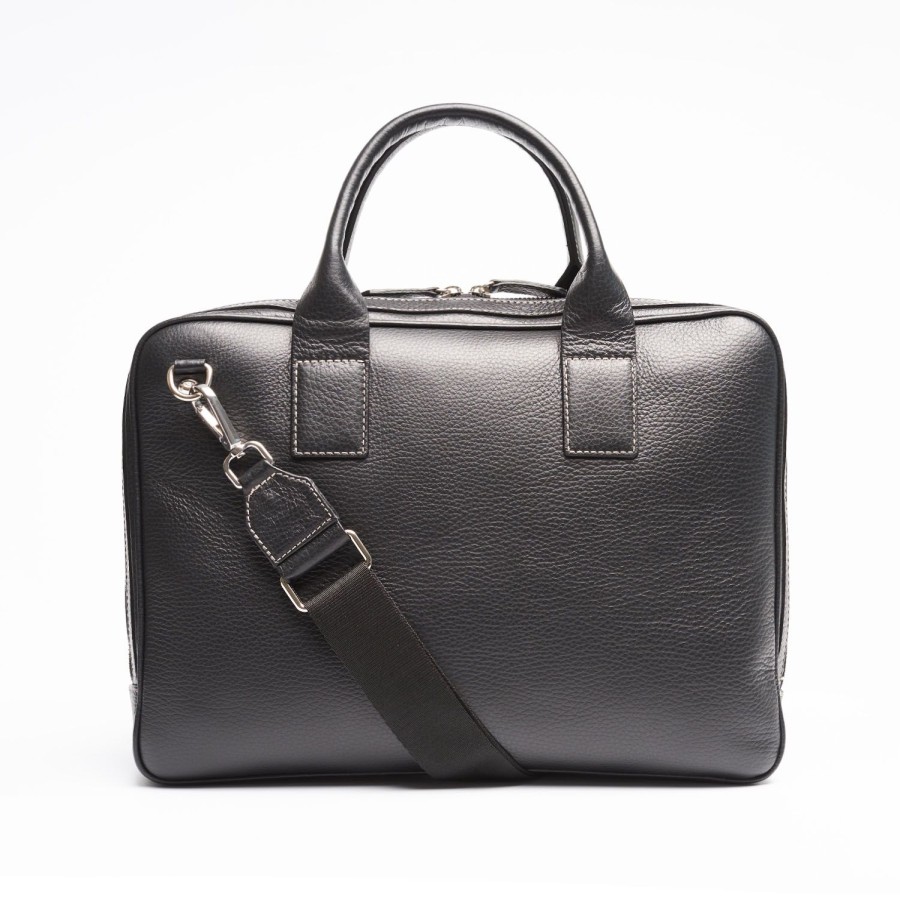 Wholesale E.Marinella Black Leather Briefcase