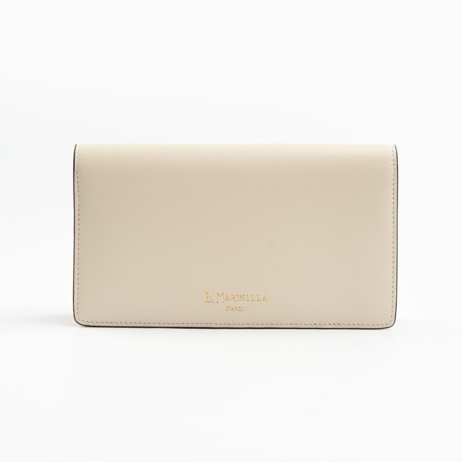 Online E.Marinella White Big Wallet In Soft Leather