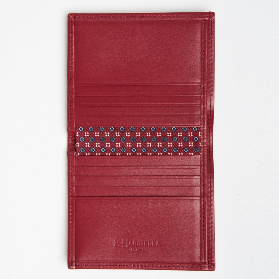 Best E.Marinella Burgundy Small Wallet In Silk And Leather