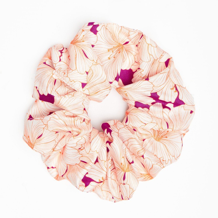 Online E.Marinella Fuchsia Silk Scrunchie - Floral Patterns