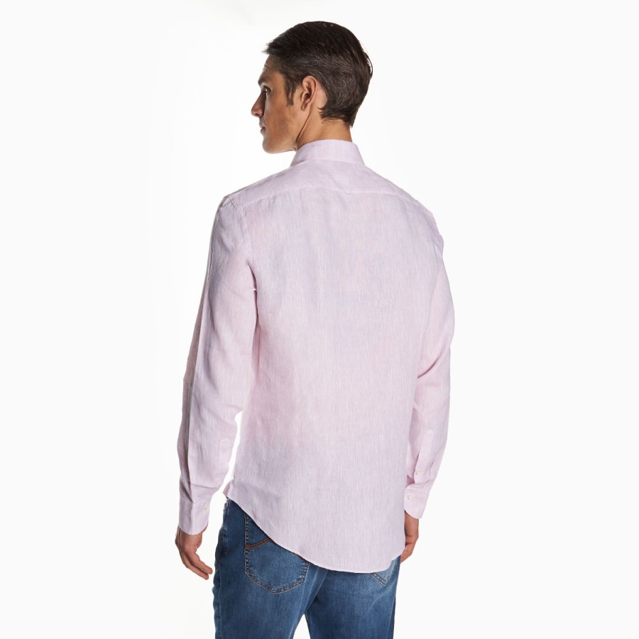 New E.Marinella Lilac Linen Shirt