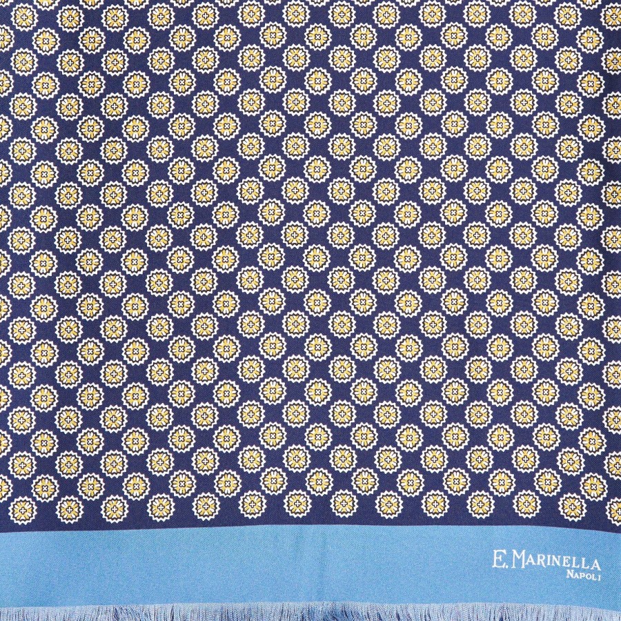 Wholesale E.Marinella Midnight And Light Blue Double Silk Scarf