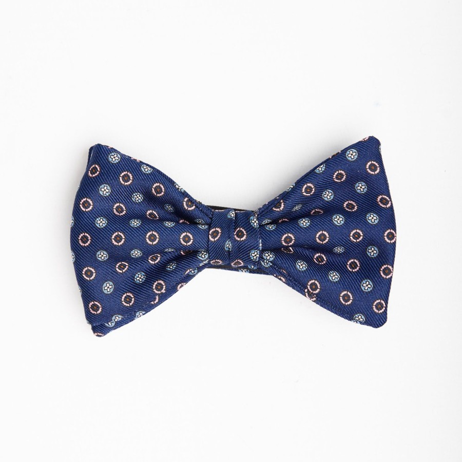 New E.Marinella Bluette Pre-Knotted Silk Bowtie - Small Flower Pattern