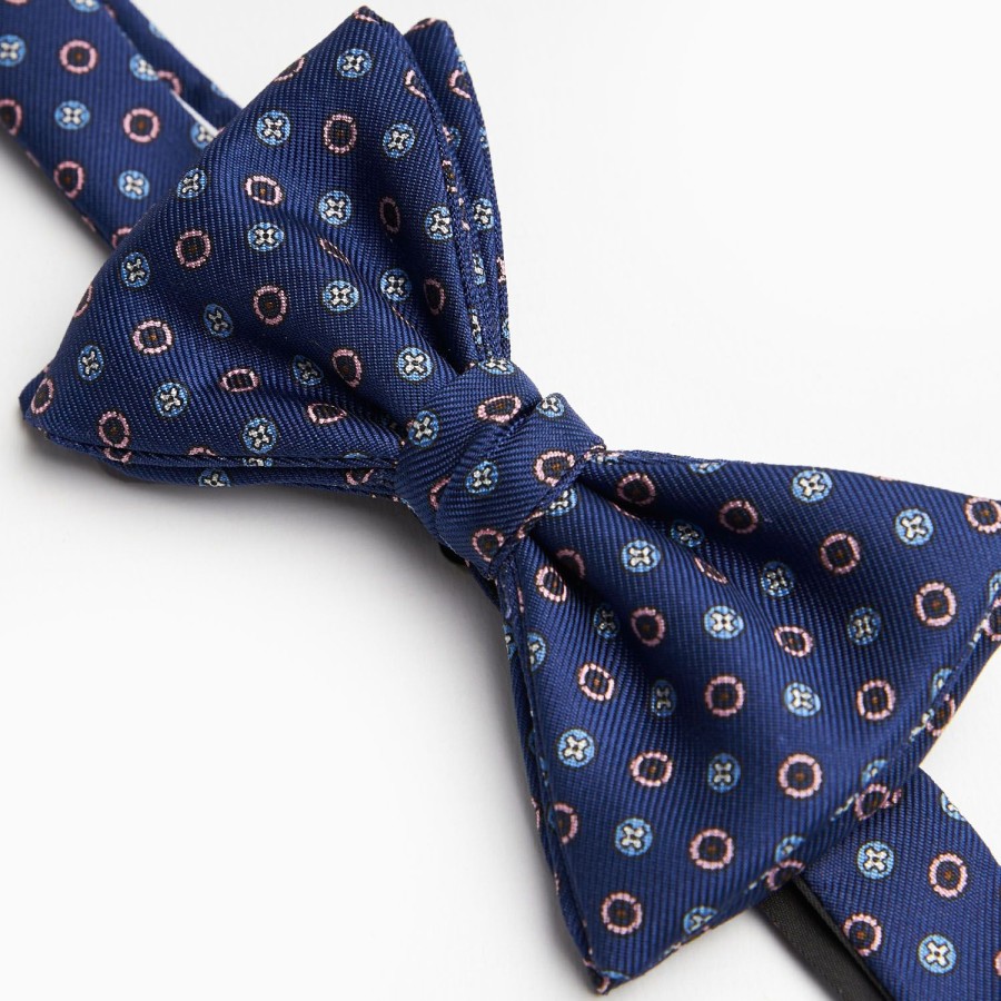 New E.Marinella Bluette Pre-Knotted Silk Bowtie - Small Flower Pattern