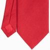 New E.Marinella Red Sartorial Jacquard Silk Tie - Solid Color