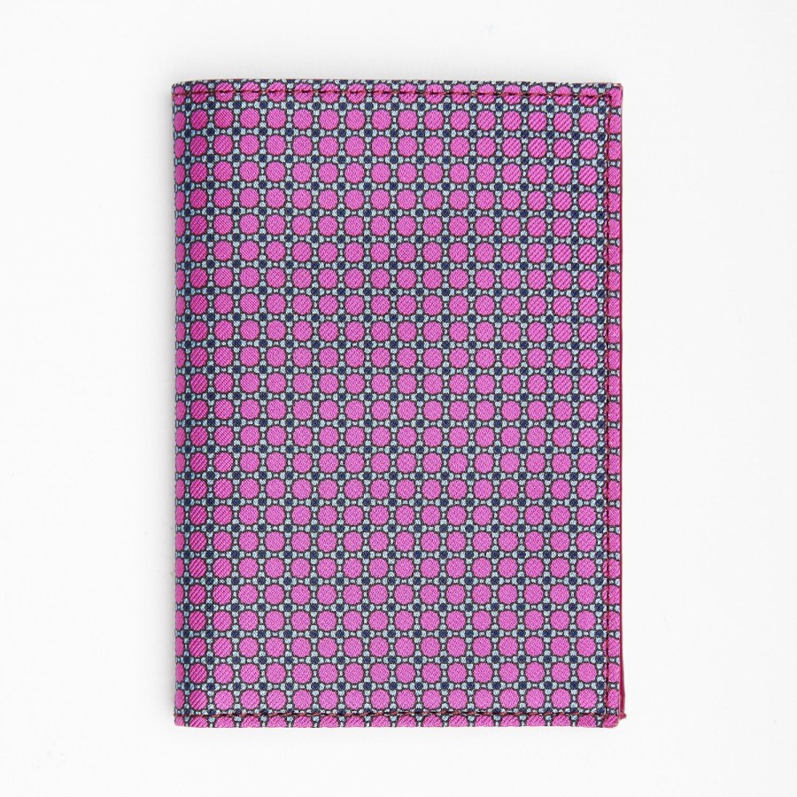 Online E.Marinella Fuchsia Vertical Wallet In Silk And Leather