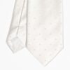 Hot E.Marinella Light Grey Cerimonial Silk Satin Tie Polka Dot Pattern