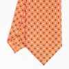 Best E.Marinella Orange Sartorial Classic Silk Tie - Small Flower Pattern