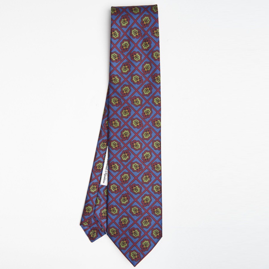 New E.Marinella Mid Blue Archivio Collection Silk Tie 1945-05