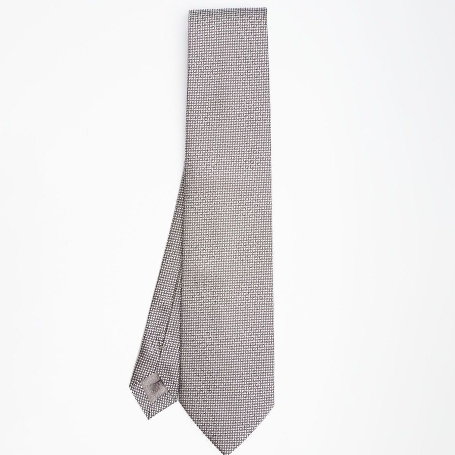 Clearance E.Marinella Dark Grey Ceremonial Jacquard Silk Tie