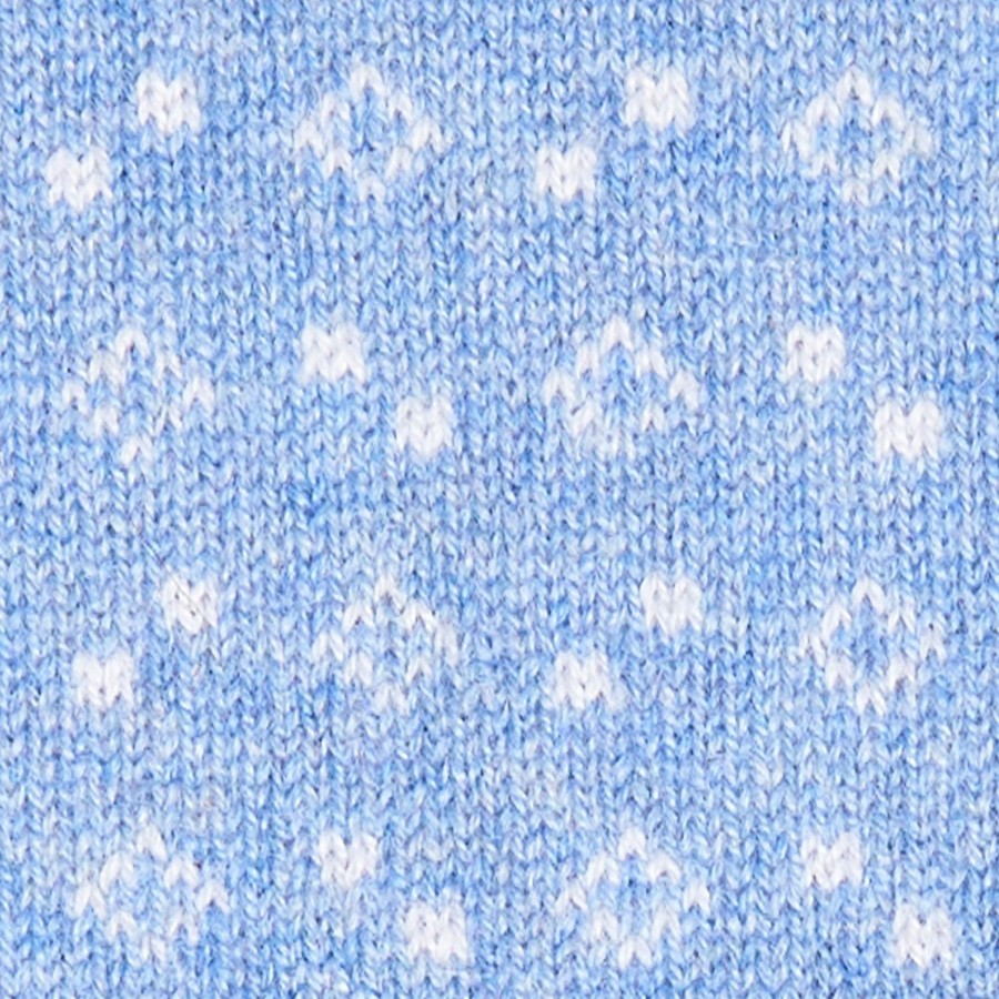 Hot E.Marinella Light Blue And White Two-Tone Cashmere Neck Warmer - Geometric Pattern